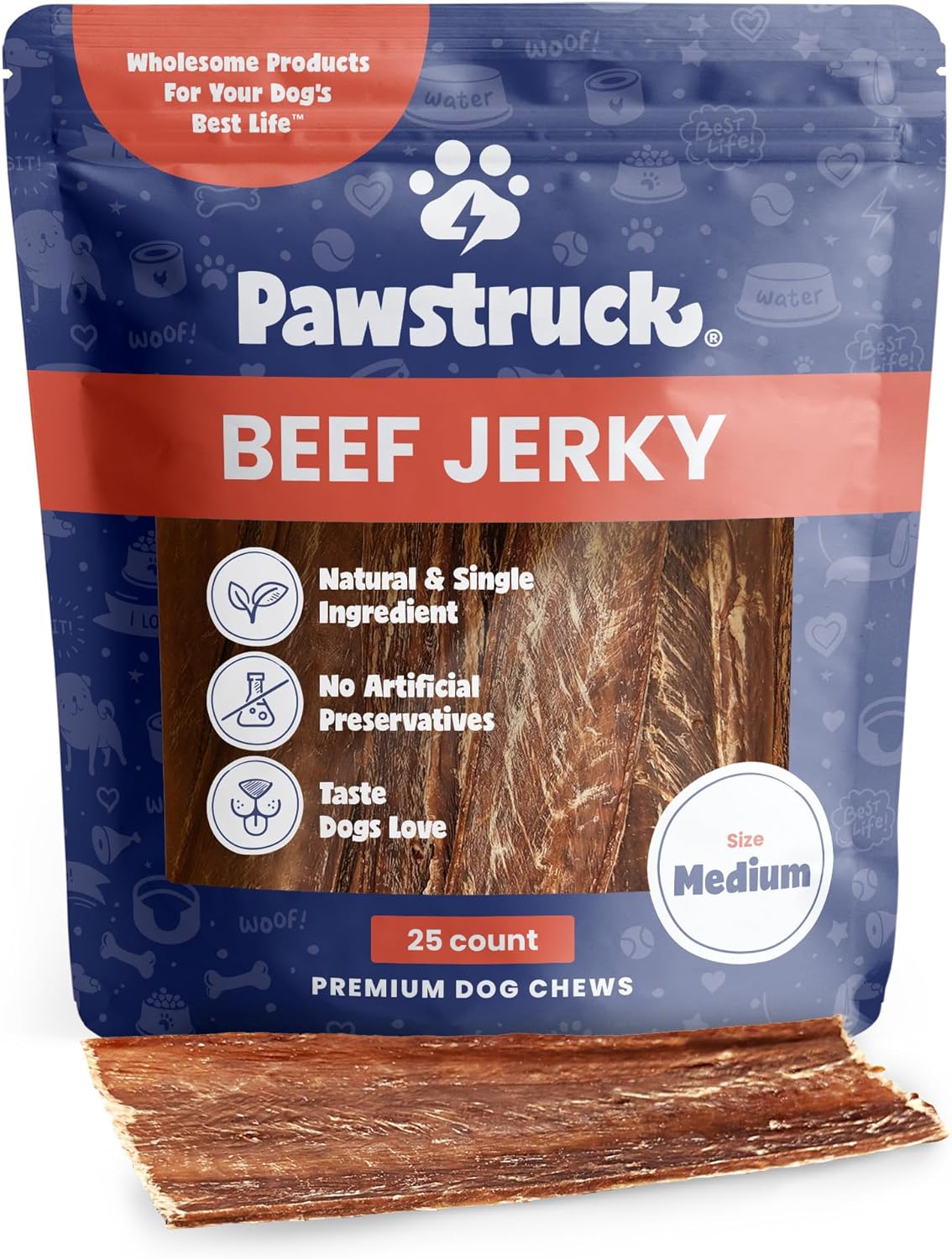 Premium-Beef-Jerky-Dog-Treat-Chews,-Medium-4"-6"-3977