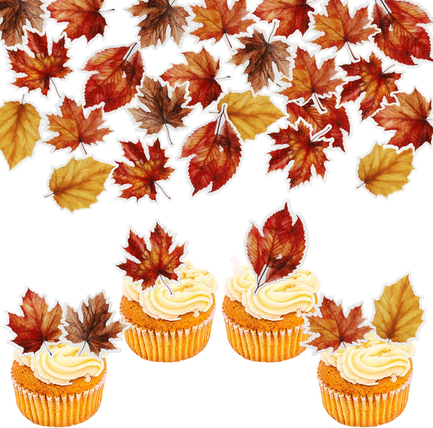 48-PCS-Edible-Edible-Fall-Leaves-Cupcake-3950