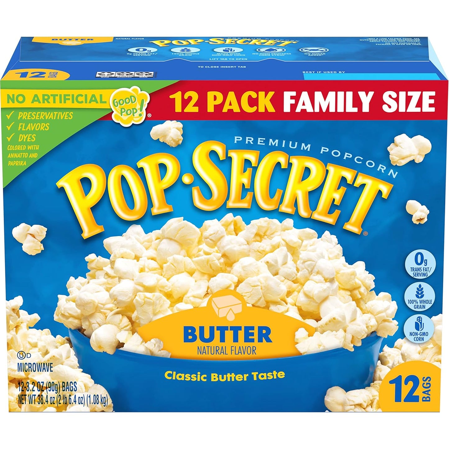 Pop-Secret-Butter-Microwave-Popcorn-12ct-(3.2oz-Bags),-38.4oz-Box-(Pack--of-1)---1062