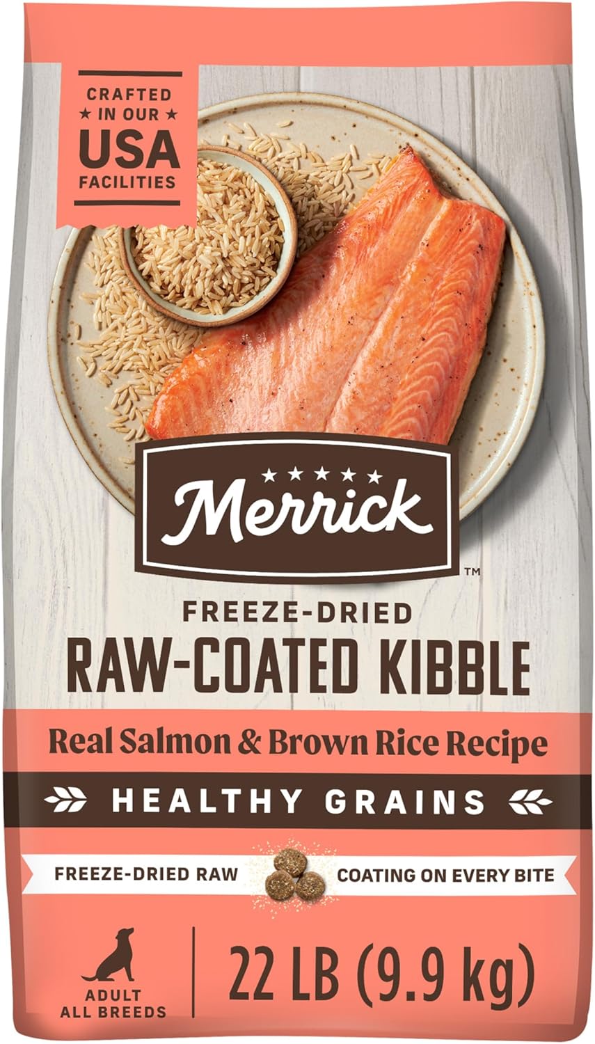 Merrick-Healthy-Grains-Freeze-Dried-Raw-Coated-Kibble,-Natural-High-Protein-Dog-Food,-440