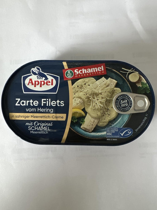 Appel-Filetes-de-Arenque-en-Sahne-Meerrettich-(Rábano-Picante)-Crema--7.05-oz---779
