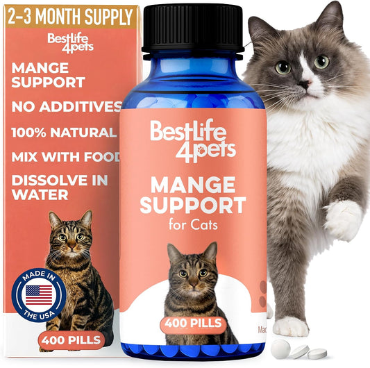 BestLife4Pets-Mange-Support-for-Cats---400-Pills-|-Natural-Cat-Itchy-Skin,-1477