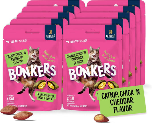 Bonkers-Bites-Catnip-&-Chick-'N'-Cheddar-Flavor-Crunchy-&-Soft-Treats-for-Cats,-325