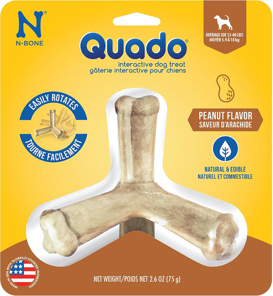 N-Bone-Quado-Interactive-Chew,-Peanut-Flavor,-Average-Joe,-2.8oz,-Natural,-Medium-of-2047