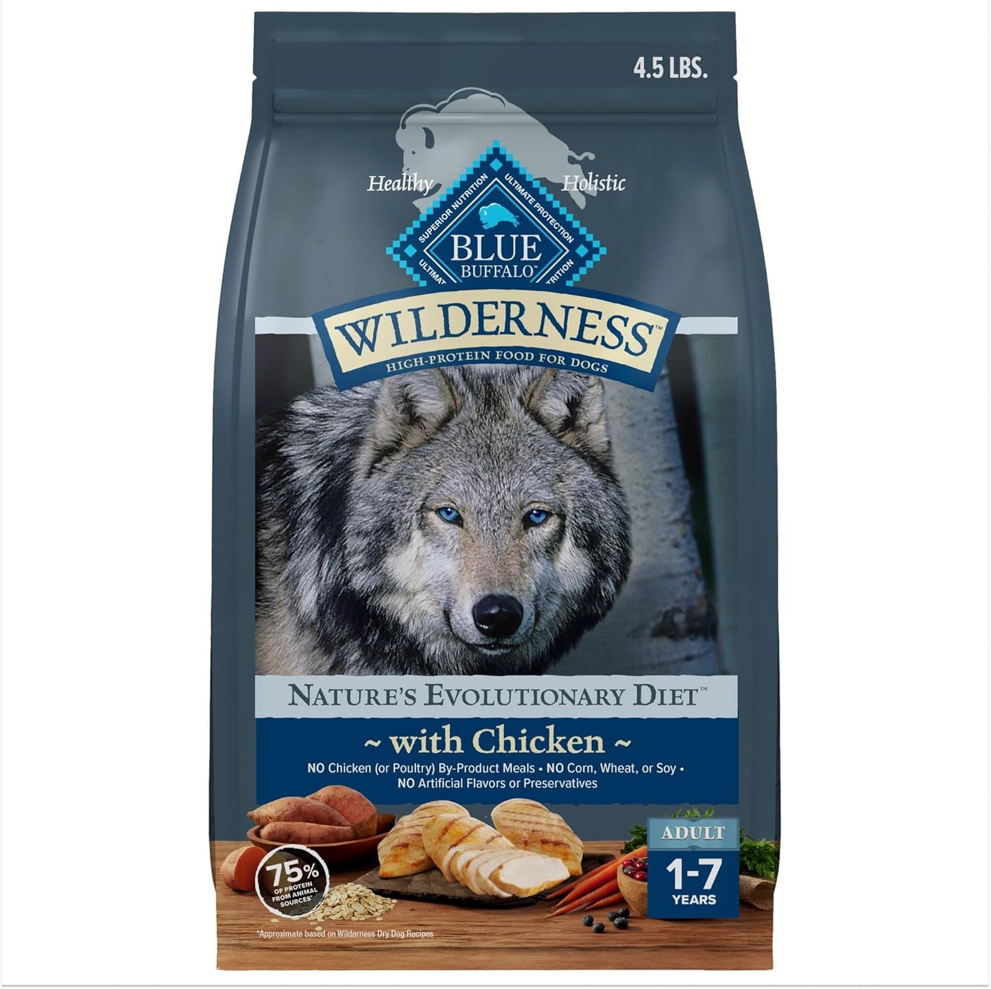 Blue-Buffalo-Wilderness-Dry-Dog-Food-Plus-Wholesome-Grains,-Chicken,-4.5-lbs.--2380