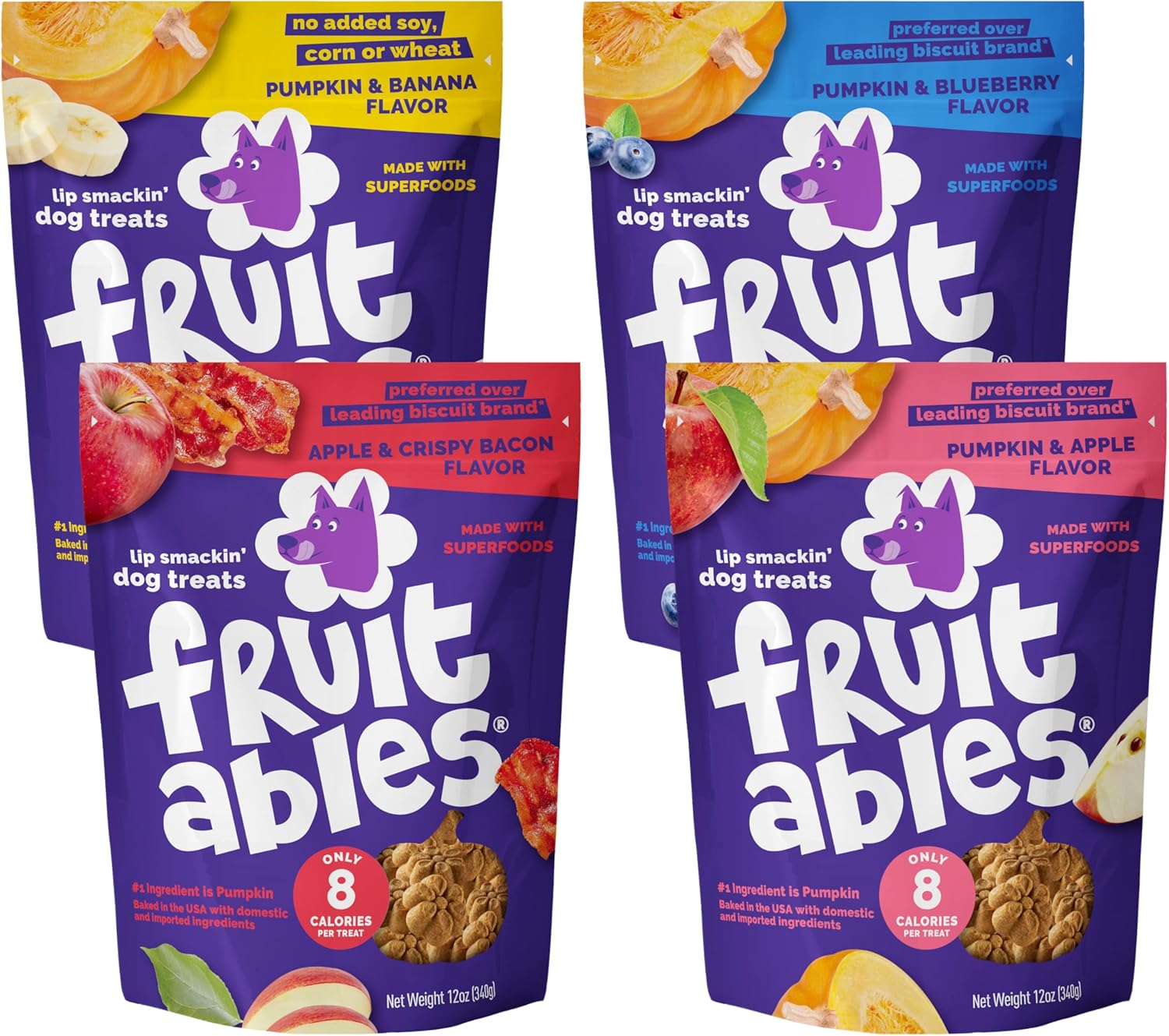 Fruitables-Baked-Dog-Treats---Variety-Pack-of-4-(Pumpkin-Flavors)-Healthy,-623