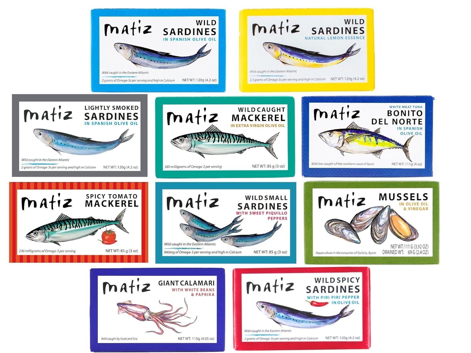 Matiz-Paquete-variado-de-mariscos-|-Paquete-de-10-muestras-|,-1-cada-1303
