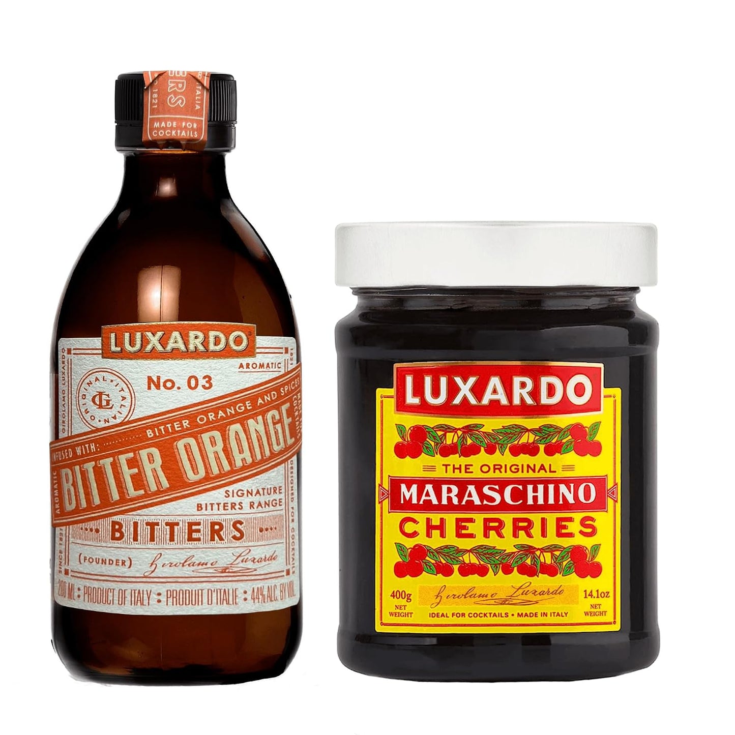 Luxardo-Maraschino-Cherry-400g-&-Bitter-Orange-Aromatic-Bitters-200mL-Variety-Pack-|-178