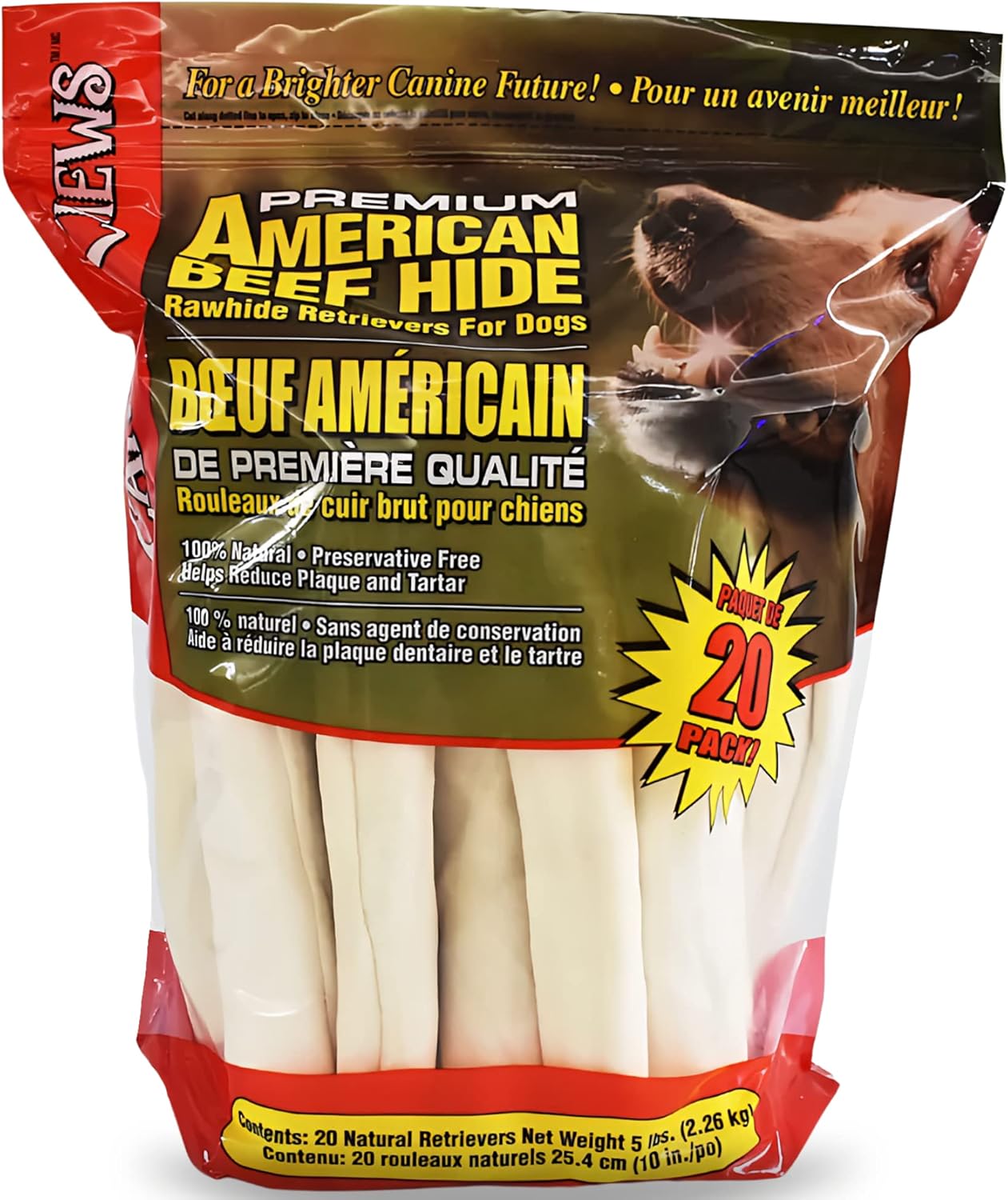 Canine-Chews-10-11"-Rawhide-Bones-for-Large-Dogs,-Durable-USA-Beefhide-Rawhide-2718
