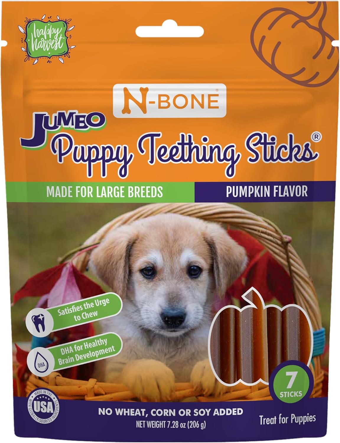 Puppy-Teething-Sticks-Jumbo-Pumpkin-Flavor-Harvest-Version,-2212