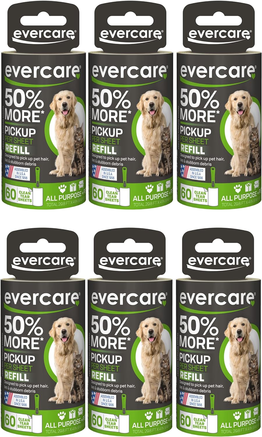 Evercare-Extra-Sticky-Pet-Lint-Roller-Refill-60-Sheets,-6-Pack-3758