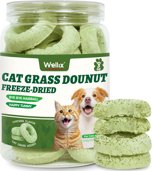 Wellix-Cat-Grass-Treats-Freeze-Dried-Donut-for-Cats-&-Dogs---Control,Gut-for-Cat777