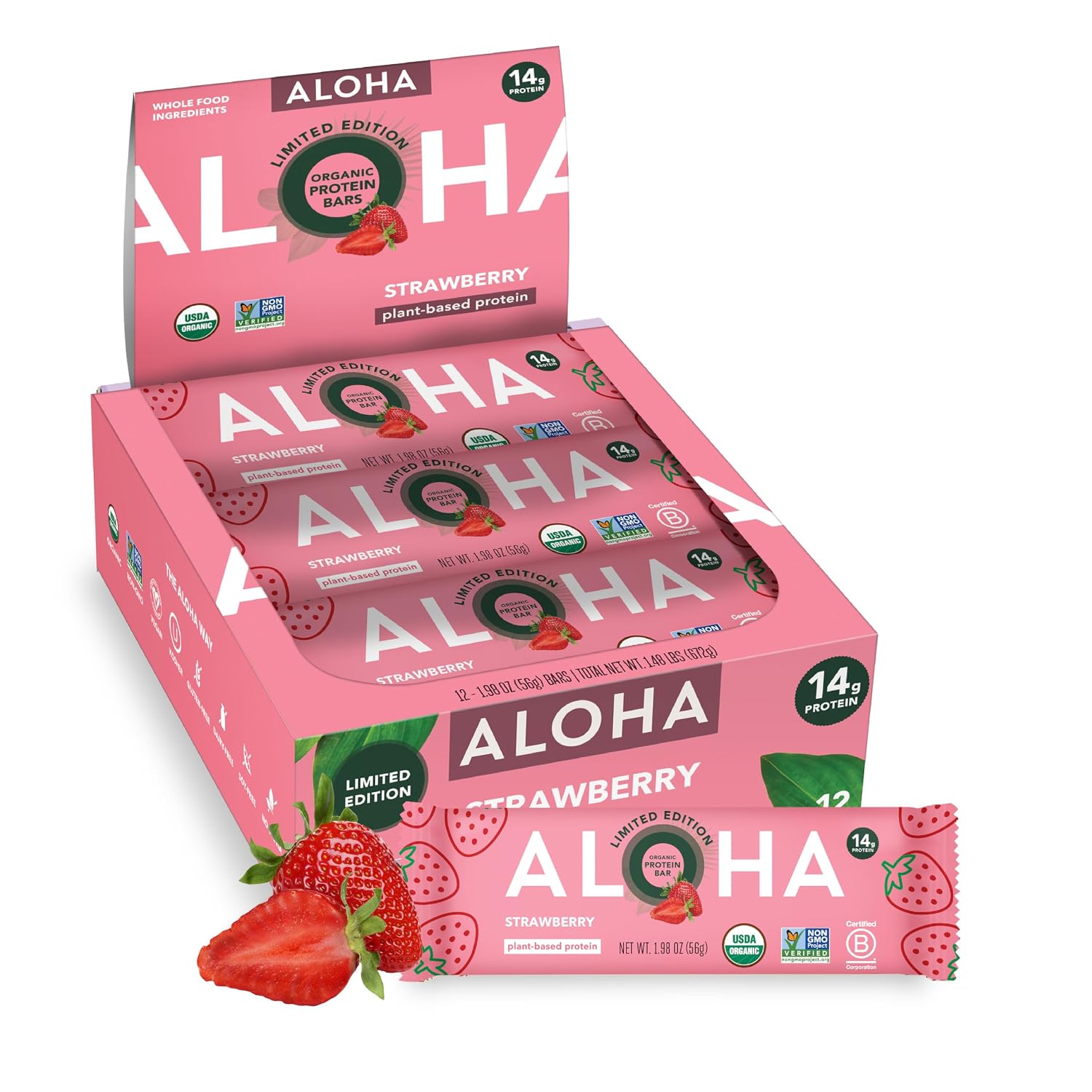 ALOHA-Organic-Plant-Based-Protein-Bars-|-Strawberry,-12-Count,-4g--of-Sugar-|-The-1084