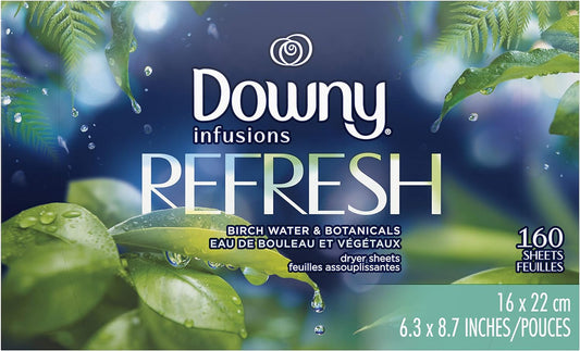 Downy-Infusions-Fabric-Softener-Dryer-Sheets,-Refresh,-Birch-Water-&-367