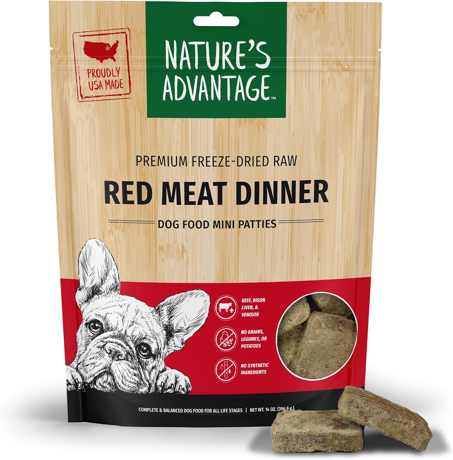 Nature's-Advantage-Freeze-Dried-Raw-Red-Meat-Dinner-Dog-Food-Mini-Patties,-14-oz-653