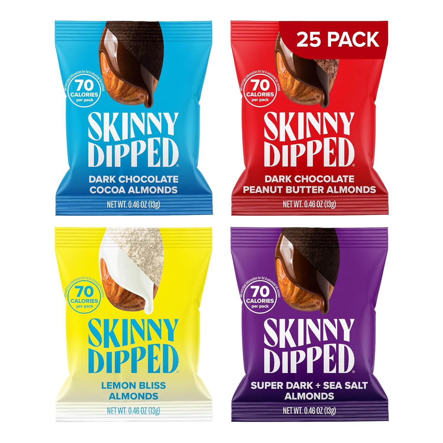 SkinnyDipped-Snack-Attack-Minis-Almond-Variety-Pack,-0.46oz-Bags-|-25--Pack-|-Crunchy-Almonds-2140