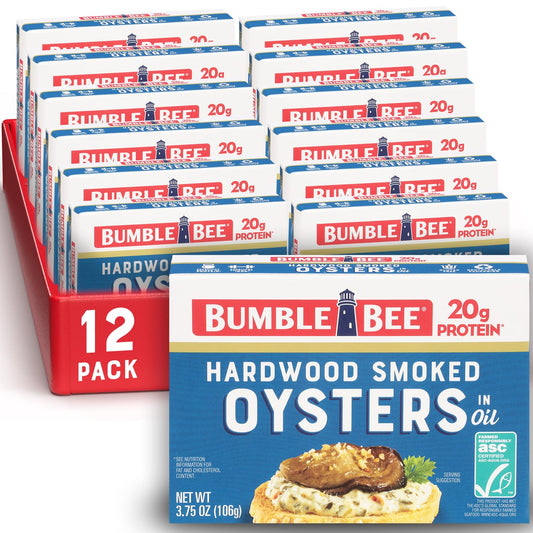 Bumble-Bee-Canned-Hardwood-Smoked-Oysters,-3.75-oz-Cans-(Pack-of-12)---791