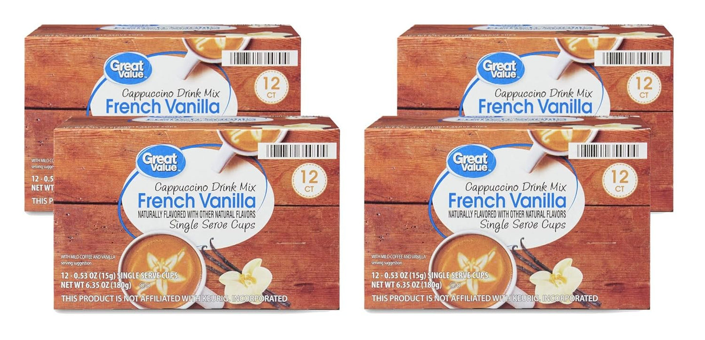 Great-Value-Cappuccino-Coffee-and-Hot-Drink-Single-Serve-Pods,-12-Count-(French-758