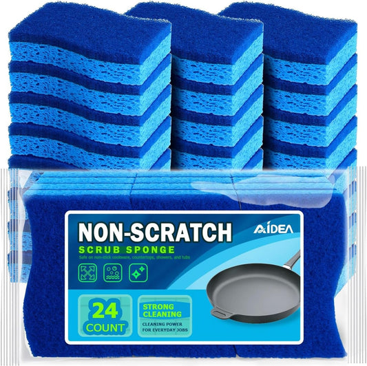 AIDEA-Non-Scratch-Scrub-Sponge,-24Count,-Sponges-for-Dishes,-Sponges-Kitchen,-Cleaning-Sponge,-Cleans-Fast-2091