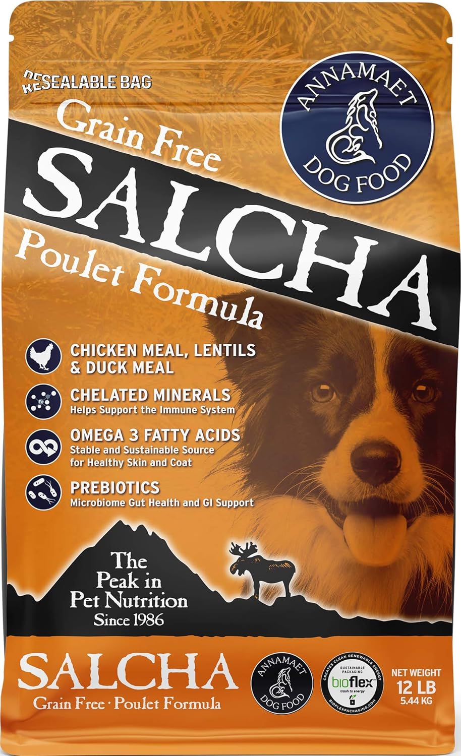 Annamaet-Grain-Free-Salcha-Poulet-Formula-Dry-Dog-Food,-(Chicken-&-Duck),-12-lb-Bag,-756