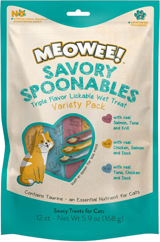 MEOWEE!-Savory-Spoonables-Variety-Pack,-12-Count-Tube,-Triple-Flavor-Squeezable-Lickable-Wet-Treats-382