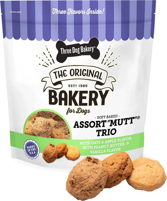 Three-Dog-Bakery-Assort-Mutt-Trio,-48oz-–-Delicious-Dog-Treats-Oats,-2881