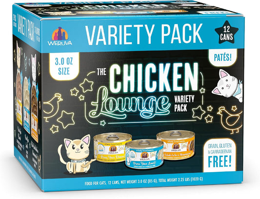 Weruva-Wet-Cat-Food,-The-Chicken-Lounge-Paté-Variety-Pack,-3oz-Can,-Pack-1271