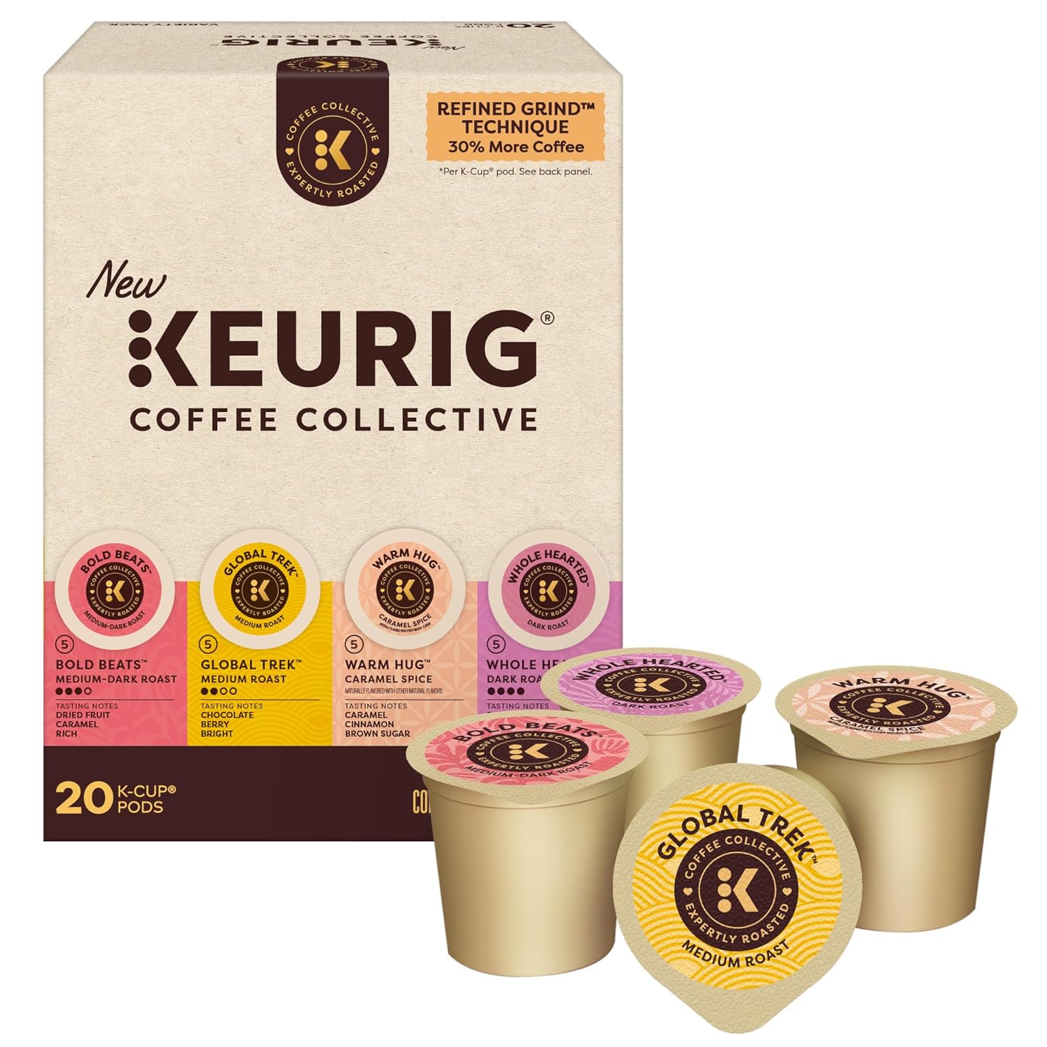 Keurig-Coffee-Collective-Variety-Pack,-Bold-Beats,-Global-Trek,-Warm-Hug,-Whole-Hearted,-2782