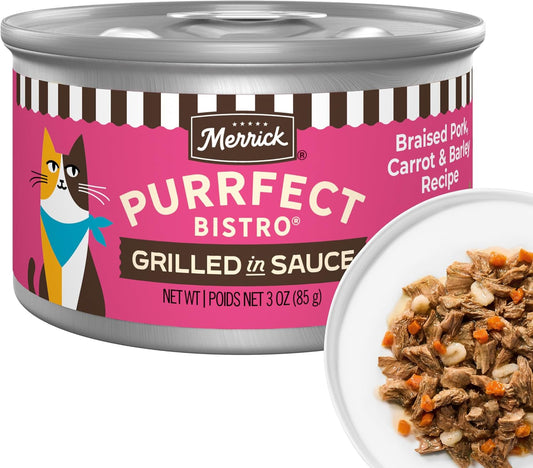 Merrick-Purrfect-Bistro?Braised-Pork,-Carrot-and-Barley?Recipe?Grilled?Wet-Cat-Food-in-Gravy,-Delicious-Premium-222