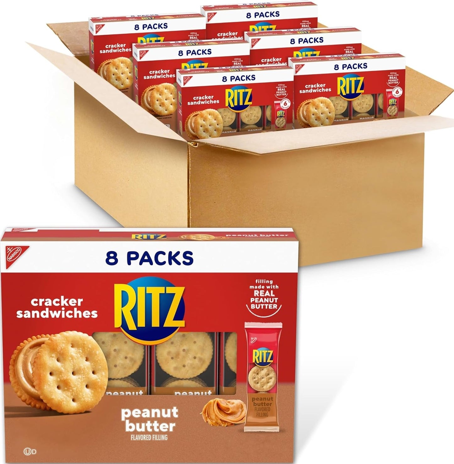 RITZ-Peanut-Butter-Sandwich-Crackers,-4g-Protein,-48-Snack-Packs-|--Lunch-Snacks,-6-Sandwiches-2317