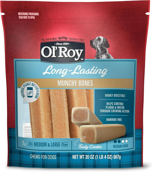 Long-Lasting-Munchy-Bones-for-Dogs,-7-Count,-20-oz,-Natural-Peanut-Flavor,-318