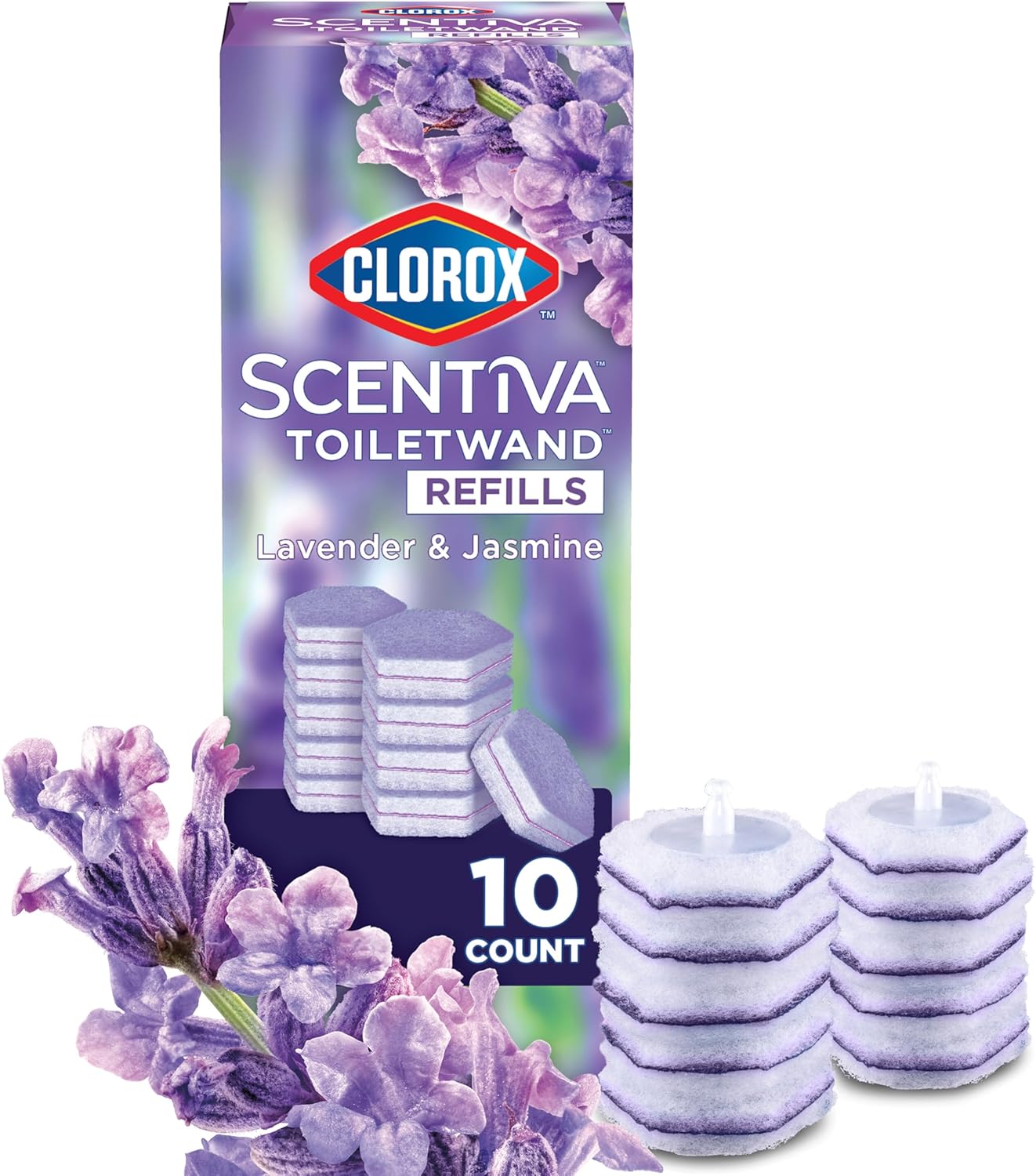 CLOROX-Scentiva-ToiletWand-Toilet-Cleaner-Refills,-Toilet-brush,-Lavender-and-Jasmine,-10-Count-----1918