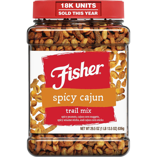 Fisher-Snack-Spicy-Cajun-Trail-Mix,-29.5-oz,-Pack-of-1--|-Resealable-Jar,-&-1927