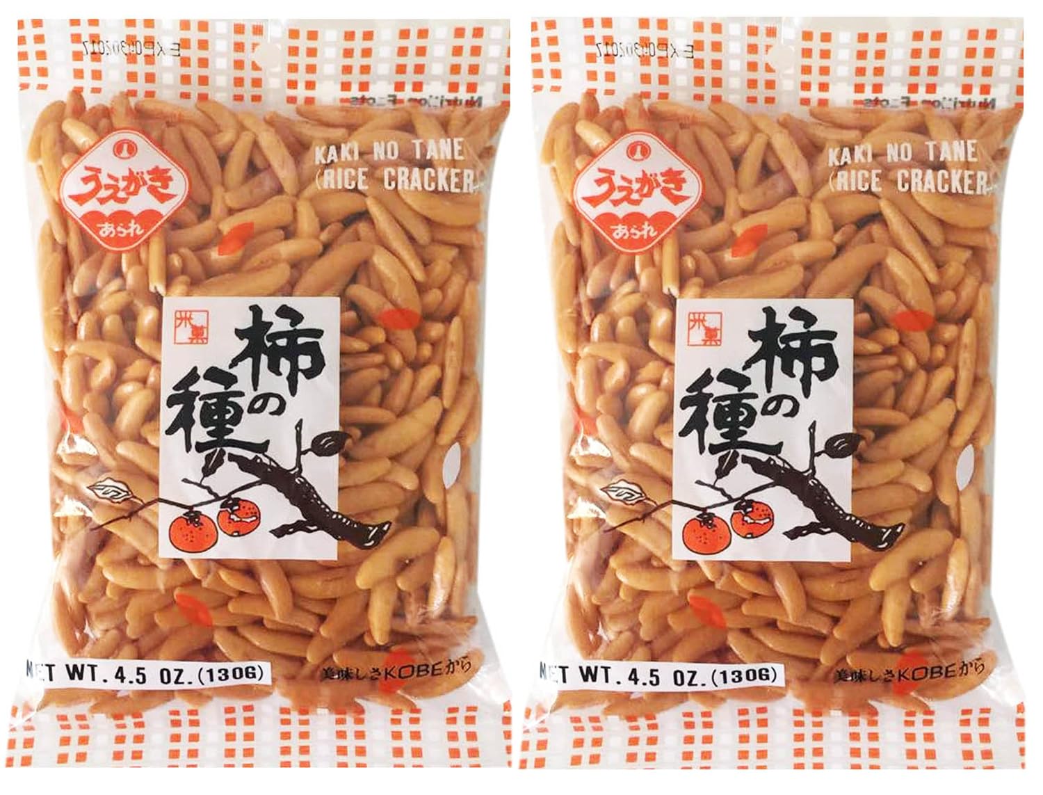 Japanese-Traditional-Rice-Crackers-:-Nori-Maki-Arare/-Kaki-No-Tane--2packs-(Kaki-No-Original)-1343