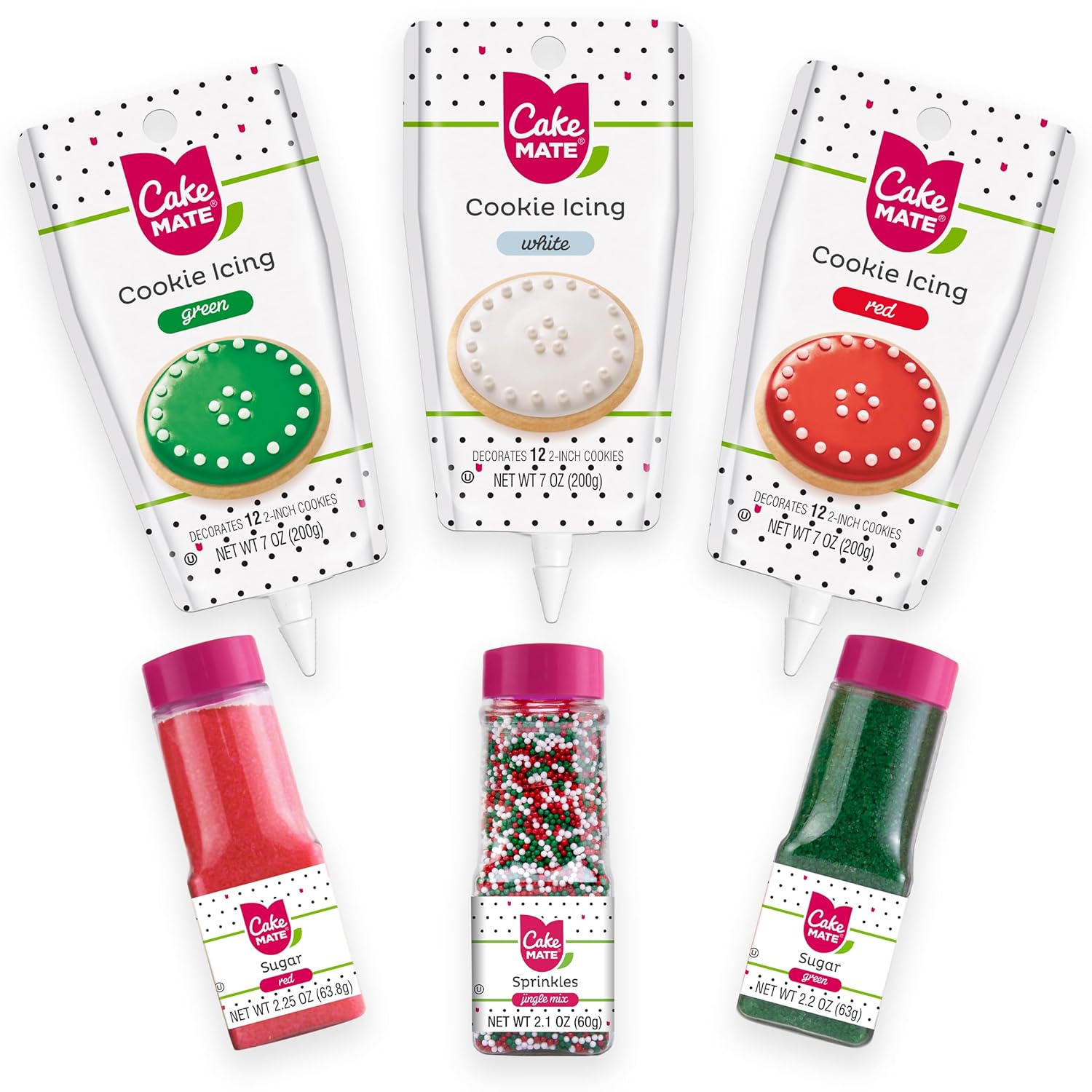 Cake-Mate-Christmas-Cookie-Decorating-Kit-–-Red-&-Green-Decorating-Sugar-oz),-Red-1316
