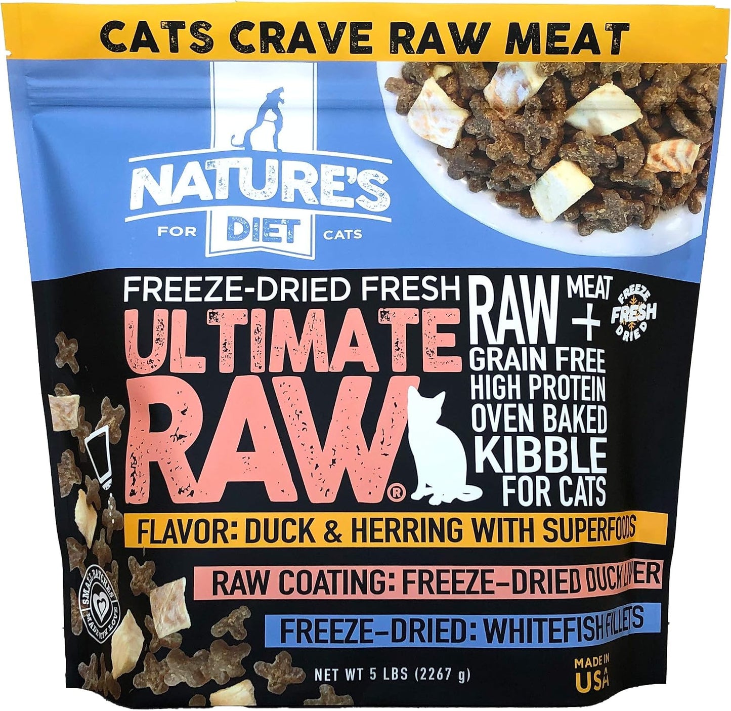 Nature's-Diet-Ultimate-Raw-:-Cat-Kibble-with-Freeze-Dried-Raw-Whitefish,-Duck-Liver,-534