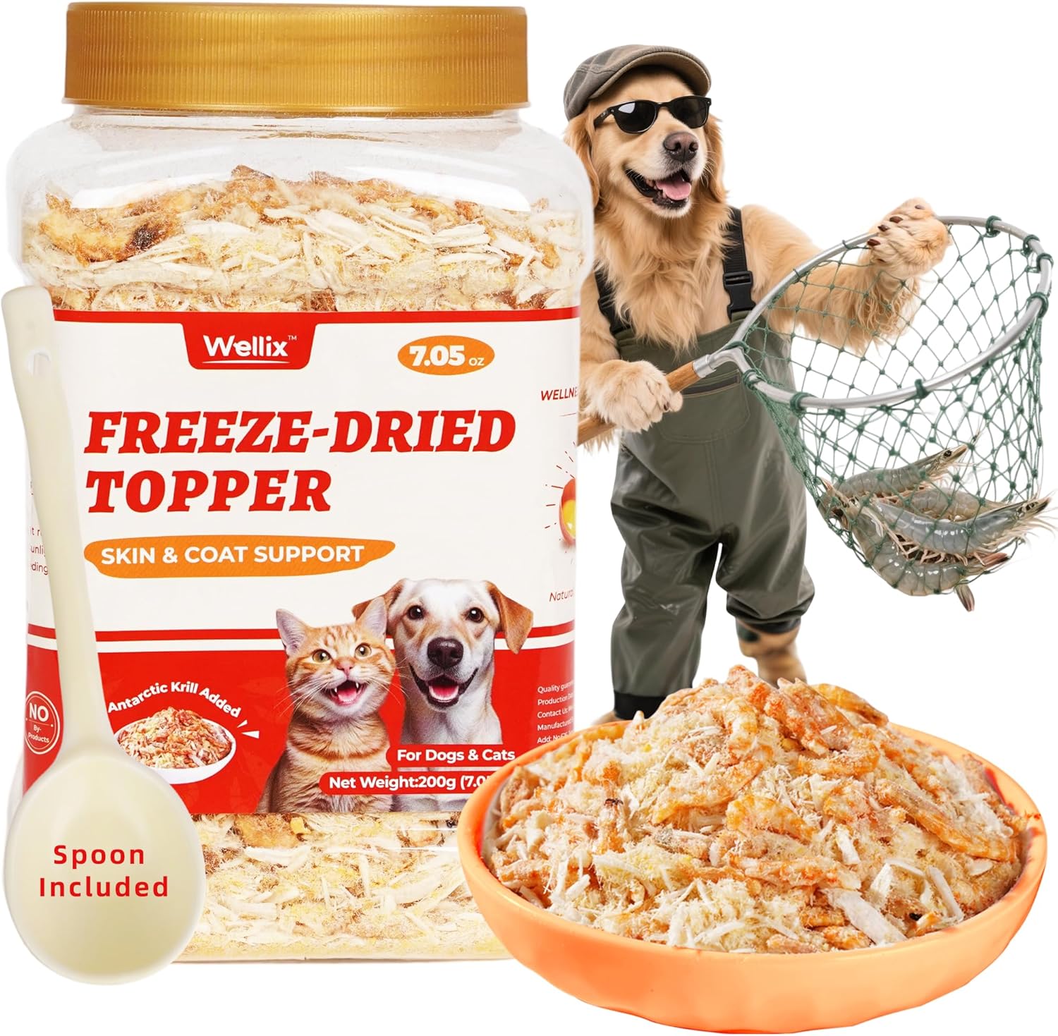 Wellix-Dog-&-Cat-Food-Topper---Antarctic-Krill-Treats-Freeze-Dried-Egg-1369