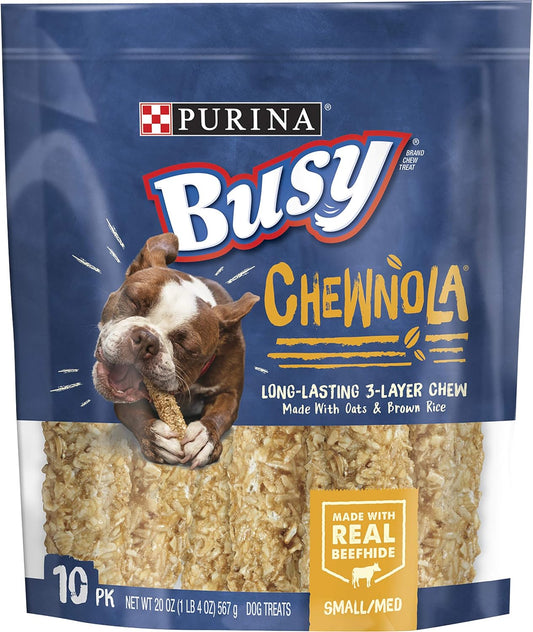 Purina-Busy-Rawhide-Small/Medium-Breed-Dog-Bones,-Chewnola-with-Oats-&-Rice-2867