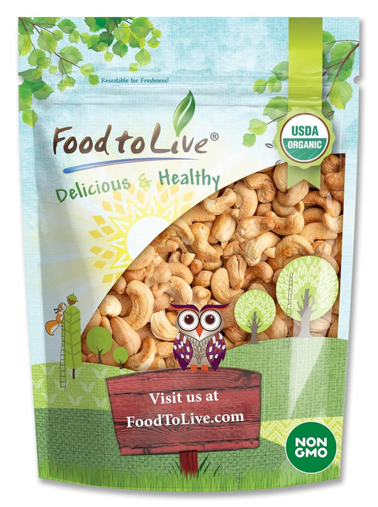 Food-to-Live-Organic-Dry-Roasted-Whole-Cashews,-1122
