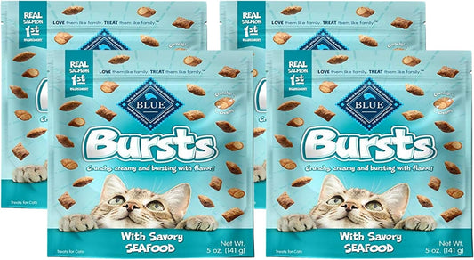 Blue-Buffalo-Bursts-Crunchy-Cat-Treats,-Seafood-5-oz-(Pack-3