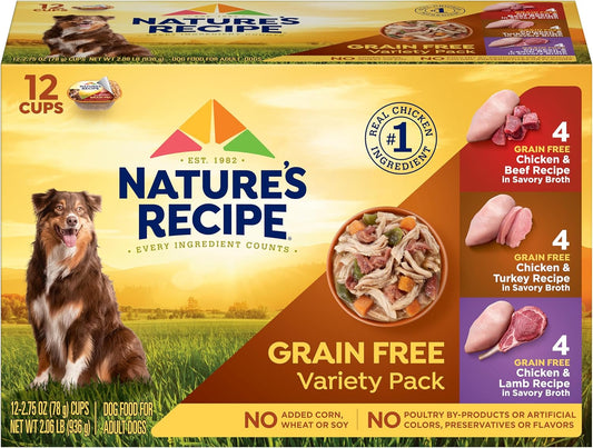 Nature's-Recipe-Grain-Free-Wet-Dog-Food-Variety-Pack,-Chicken-Recipes-with-Beef,-2470