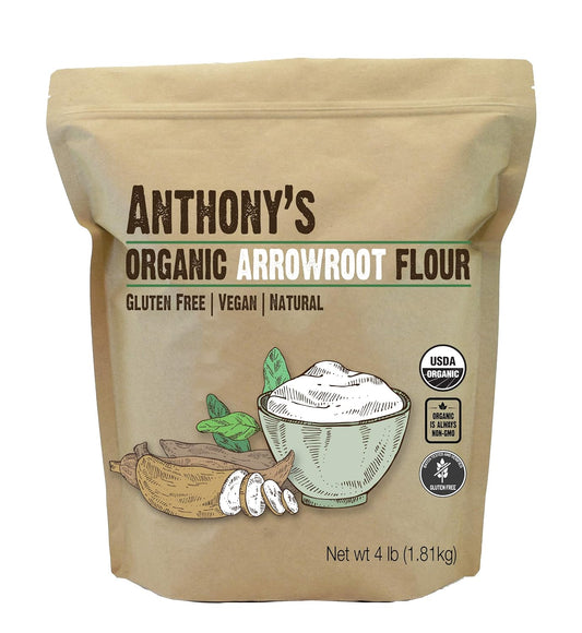Anthony's-Organic-Arrowroot-Flour,-4-lb,-Batch-Tested-Gluten-Free,-Non-GMO,-500