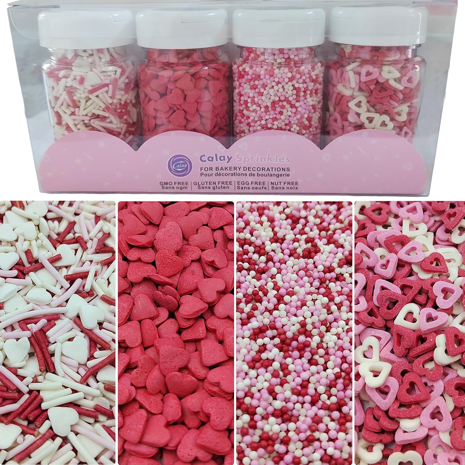Valentines-Sprinkles,-White-Pink-and-Red-Heart-Sprinkles-for-Cake-Decorations,-4-Assorted-Heart-1627