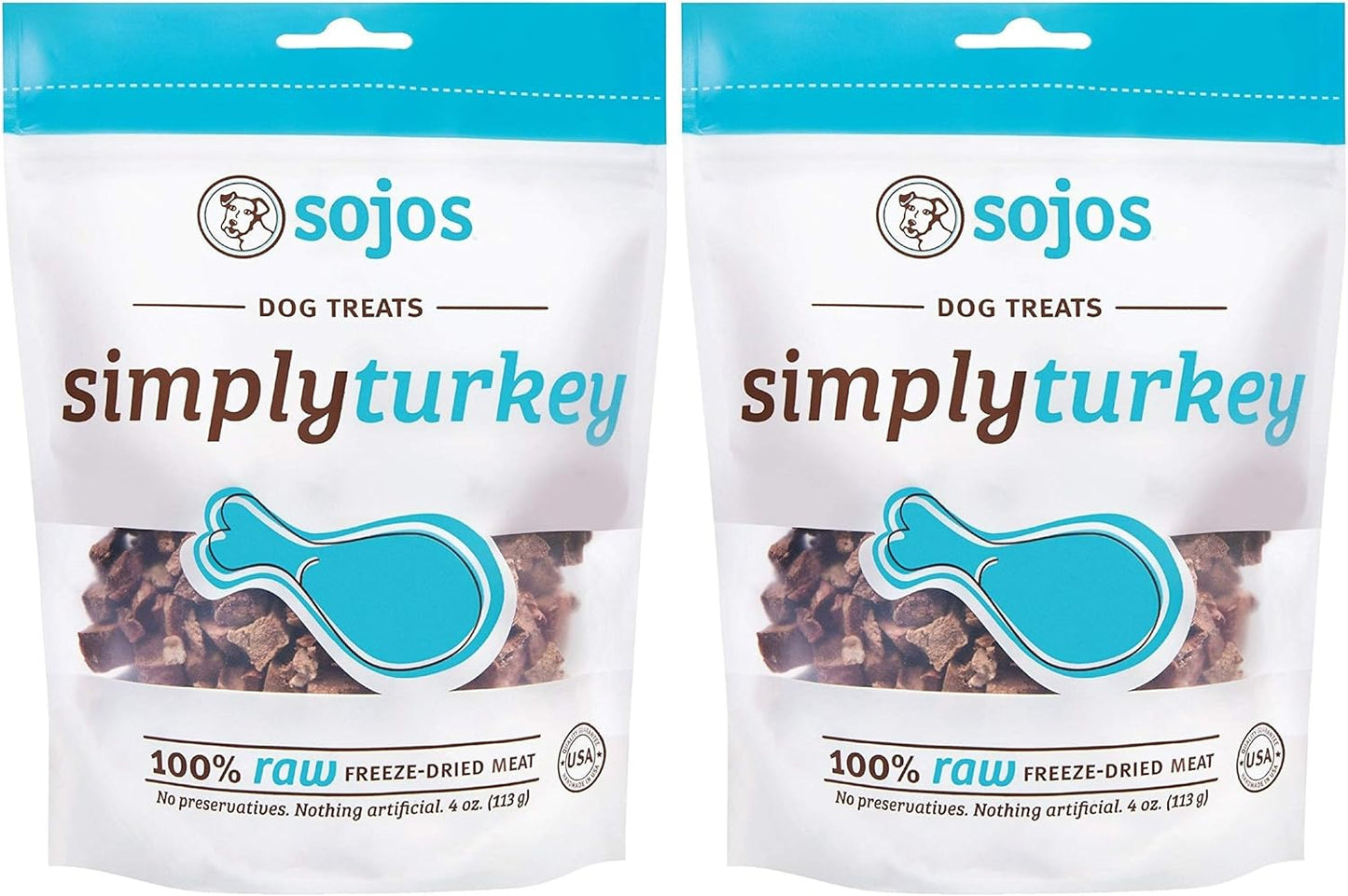 SOJOS-2-Pack-of-Simply-Turkey-Dog-Treats,-4-Ounces-each,-Percent-1165