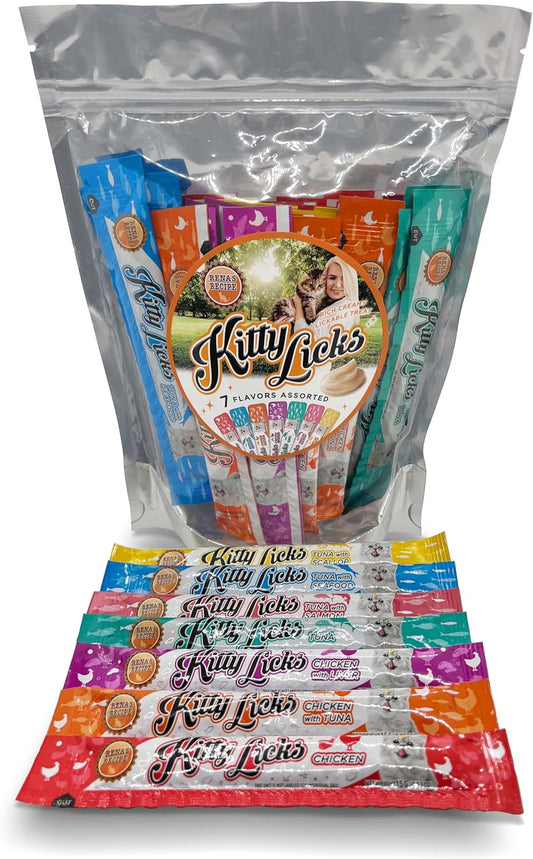 Rena's-Recipe-Kitty-Licks-Lickable-Cat-Treats-Variety-Pack,-28-Tubes-|-Creamy-purée-428