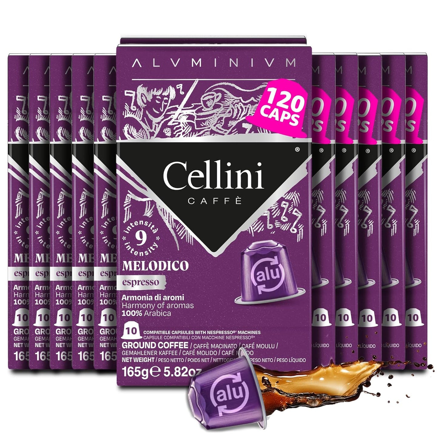 Cellini-Caffè-Melodico-Aluminum-Nespresso-Pods,-120-Count,-Dark-Roast-Coffee-Capsules,-1-1286