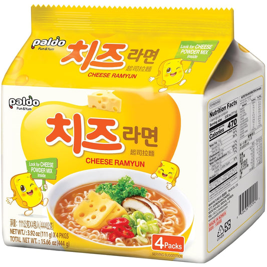 Paldo-Cheese-Fromage-Ramyun-Fideos,-queso-Ramyun,-3.92-oz-(4--paquetes)-368