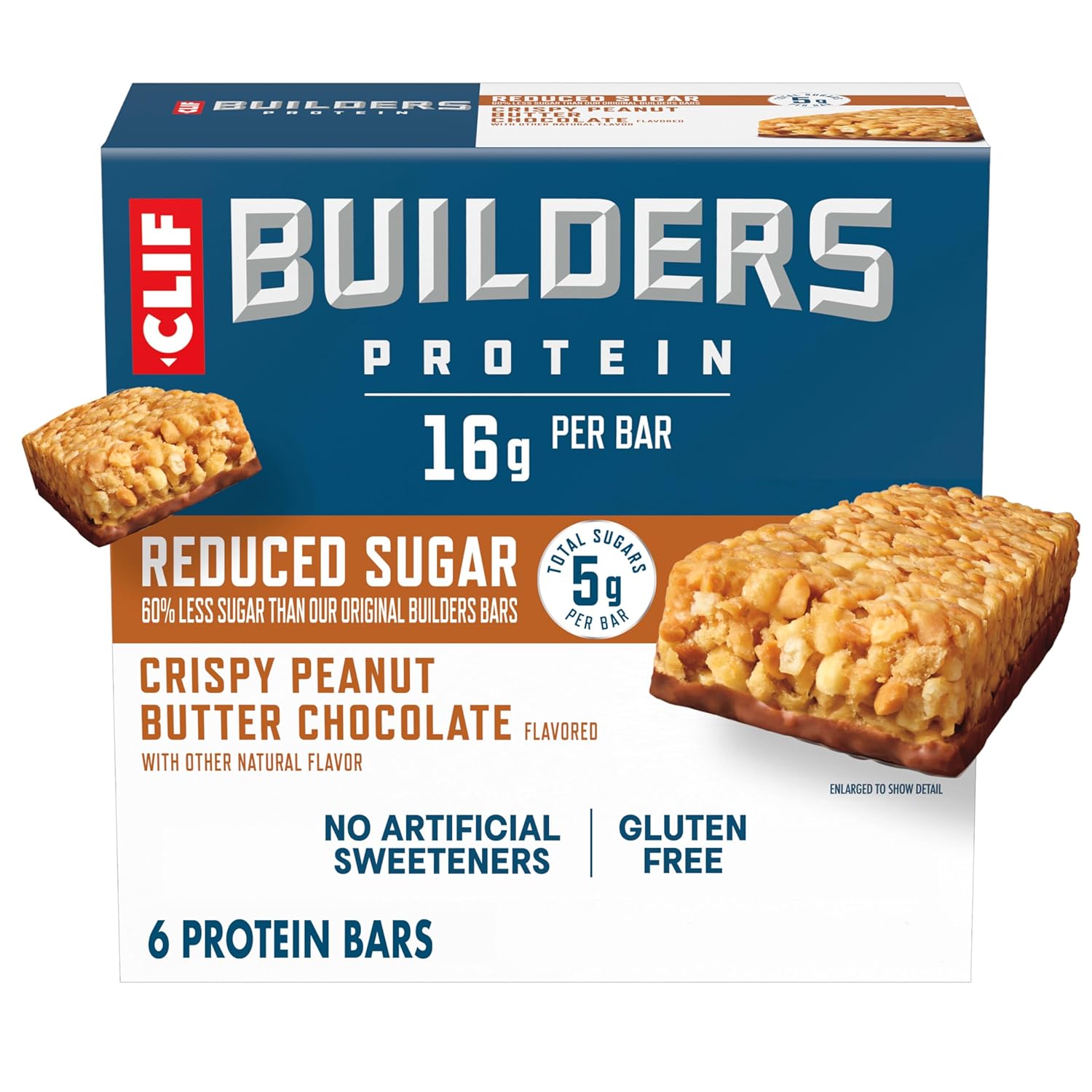 CLIF-BUILDERS-Reduced-Sugar-Protein-Bars,-Peanut-Butter-Chocolate,-6ct-|--16g-Protein,-No-Sweeteners,-1685