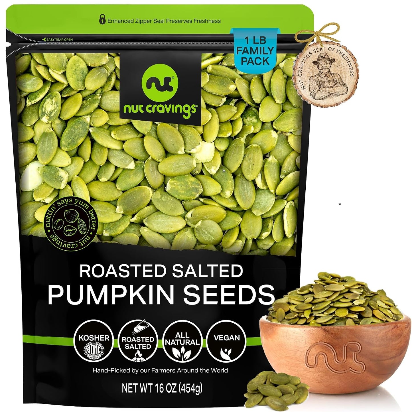 NUT-CRAVINGS---Roasted-&-Salted-Pumpkin-Seeds-(16oz---1--LB)-Pepitas-|-Shell-1840