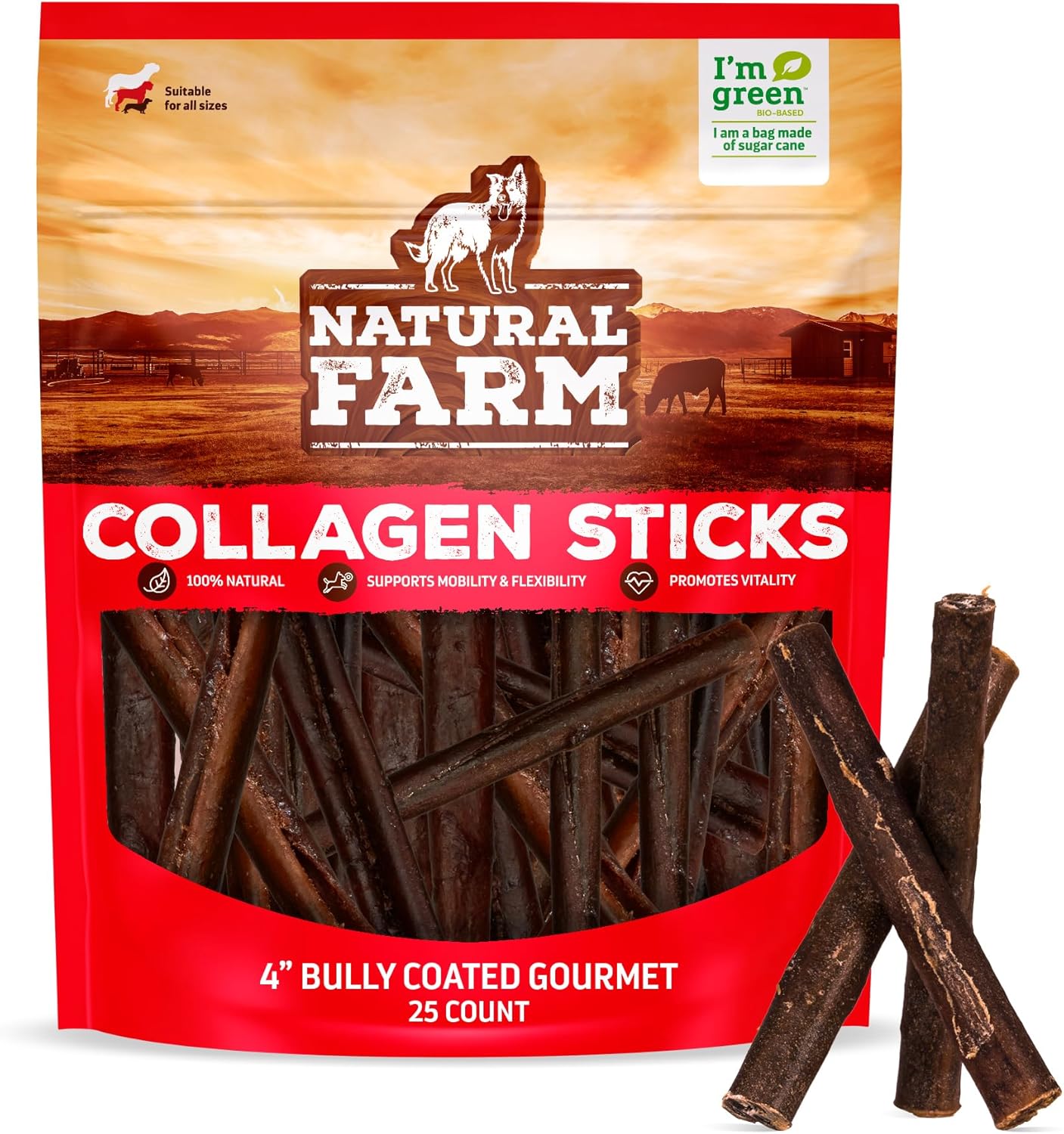 Natural-Farm-Bully-Coated-Gourmet-Collagen-Sticks-(4-Inch,-25-Pack)-Real-1766